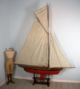  	Victorian Large Lake Yacht on stand